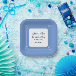 Niedlich Blue Baby Dusche Vielen Dank für Ihr Inte Pappteller