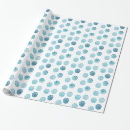 Niedlich Blue Baby Elephant Footprints Geschenkpapier