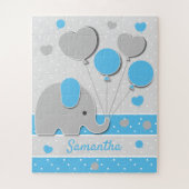 Niedlich Blue Baby Elephant Puzzle (Vertikal)