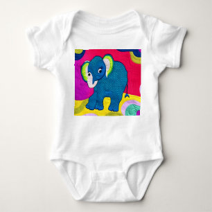 Niedlich Blue Baby Elephant - quillike Design Baby Strampler
