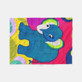 Niedlich Blue Baby Elephant - quillike Design Fleecedecke (Vorderseite (Horizontal))