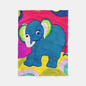 Niedlich Blue Baby Elephant - quillike Design Fleecedecke (Vorderseite)