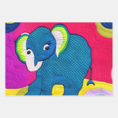 Niedlich Blue Baby Elephant - quillike Design Geschenkpapier Set (Vorderseite 3)