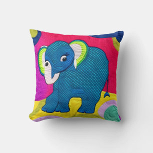Niedlich Blue Baby Elephant - quillike Design Kissen