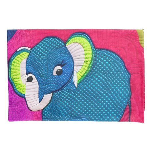 Niedlich Blue Baby Elephant - quillike Design Kissenbezug (Vorderseite)