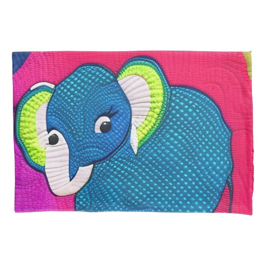 Niedlich Blue Baby Elephant - quillike Design Kissenbezug (Vorderseite)