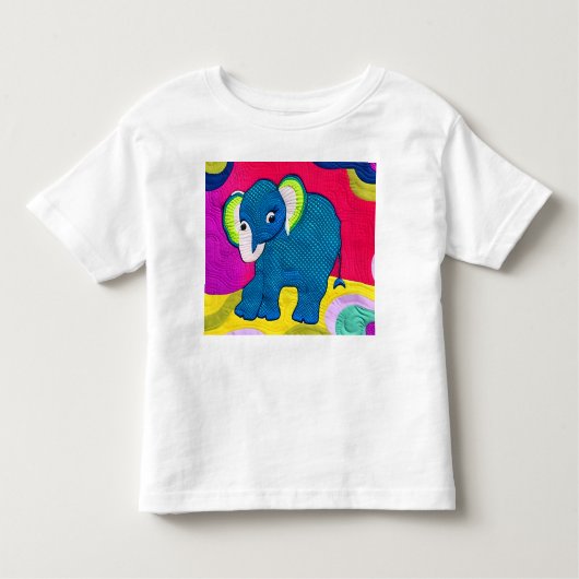 Niedlich Blue Baby Elephant - quillike Design Kleinkind T-shirt (Vorderseite)