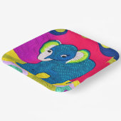 Niedlich Blue Baby Elephant - quillike Design Pappteller (Gewinkelt)