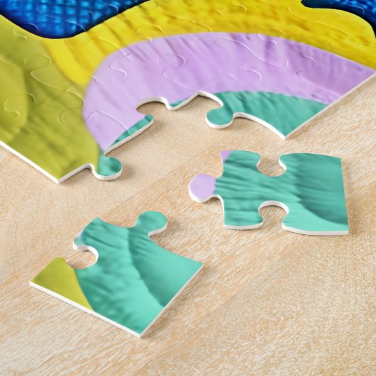 Niedlich Blue Baby Elephant - quillike Design Puzzle (Seite)