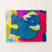 Niedlich Blue Baby Elephant - quillike Design Puzzle (Horizontal)
