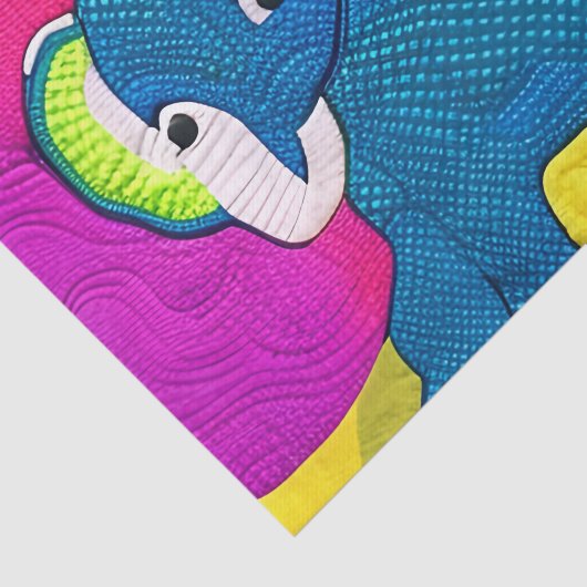 Niedlich Blue Baby Elephant - quillike Design Seidenpapier (Ausschnitt)