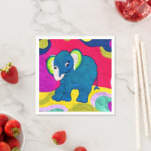 Niedlich Blue Baby Elephant - quillike Design Serviette (Beispiel)