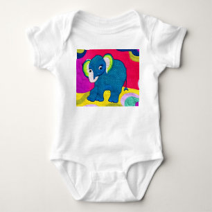 Niedlich Blue Baby Elephant - quillike Design Strampler
