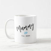 Niedlich Blue Baby Feet Script Mummy Year etablier Kaffeetasse (Links)