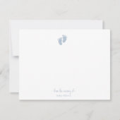 Niedlich Blue Baby Footprint Boy Kinderzimmer Dankeskarte (Vorderseite)
