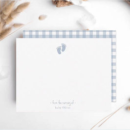 Niedlich Blue Baby Footprint Boy Kinderzimmer Dankeskarte