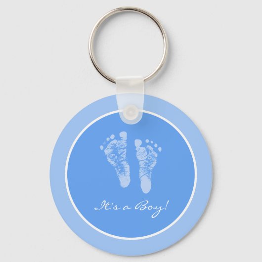 Niedlich Blue Baby Footprints durch eine Baby-Dusc Schlüsselanhänger (Vorderseite)