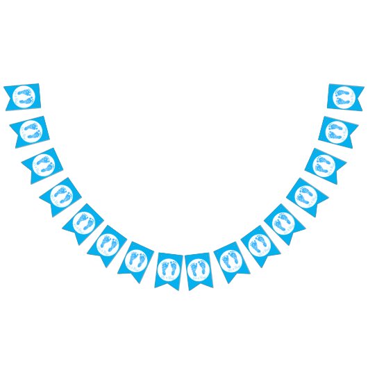 Niedlich Blue Baby Footprints durch eine Baby-Dusc Wimpelkette (Alle)