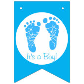 Niedlich Blue Baby Footprints durch eine Baby-Dusc Wimpelkette (Zweite Fahne)