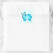 Niedlich Blue Baby Hippo Stripte Stickers (Tasche)