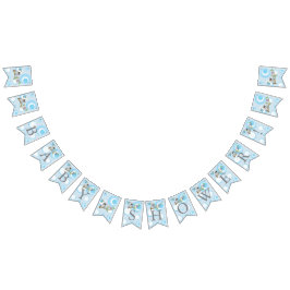 Niedlich Blue Baby Owls Baby Dusche Wimpelkette