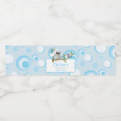 Niedlich Blue Baby Owls | Thema Dusche Wasserflaschenetikett (Einzelnes Label)