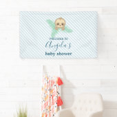 Niedlich Blue Baby Sloth Babydusche Banner (Insitu)