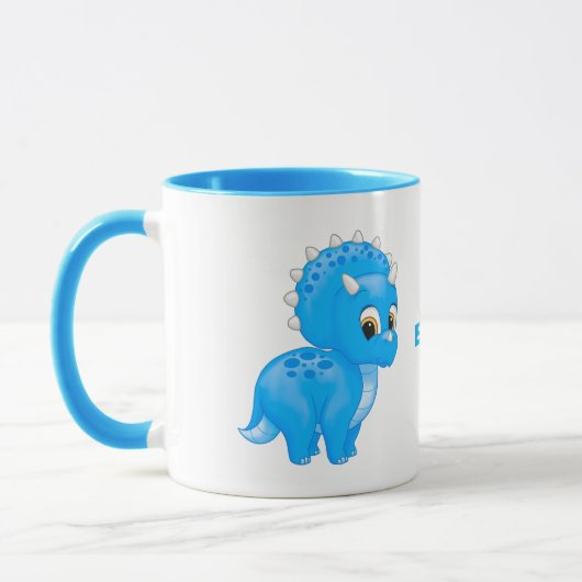 Niedlich Blue Baby Triceratops Dinosaurier Tasse (Links)