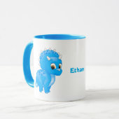 Niedlich Blue Baby Triceratops Dinosaurier Tasse (Vorderseite Links)