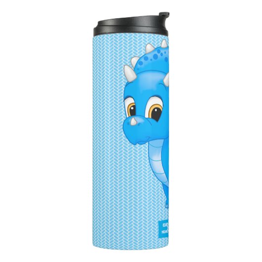 Niedlich Blue Baby Triceratops Dinosaurier Thermosbecher (Nach links gedreht)