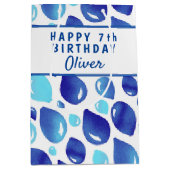 Niedlich Blue Balloon Pattern Boy's Birthday Mittlere Geschenktüte (Vorderseite)