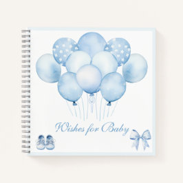 Niedlich Blue Balloons Baby Showbook Notizblock