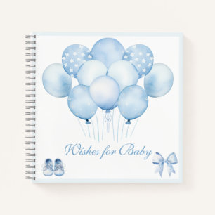 Niedlich Blue Balloons Baby Showbook Notizblock