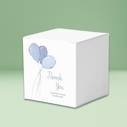 Niedlich Blue Balloons Babydusche Vielen Dank Geschenkschachtel