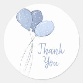 Niedlich Blue Balloons Vielen Dank Runder Aufkleber (Vorderseite)