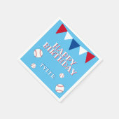 Niedlich Blue Baseball Kindergeburtstag Party Serviette (Ecke)