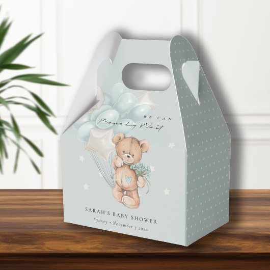Niedlich Blue Bearly Wait Bear Balloon Baby Showdu Geschenkschachtel