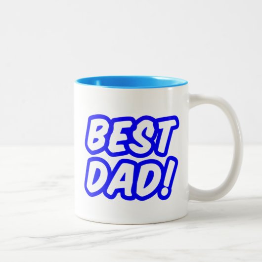 Niedlich Blue Best Vater Typografie Zweifarbige Tasse (Rechts)