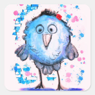 Niedlich Blue Bird Funny Sticker