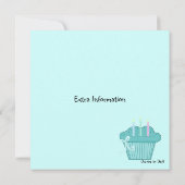 Niedlich Blue Birthday Cupcakes Einladung (Rückseite)