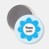 Niedlich Blue Blume Design Happy Oster Magnet (Vorderseite/Rückseite)