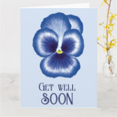 Niedlich Blue Blumen Watercolor Pansie wird gut Karte (Gelbe Blume)