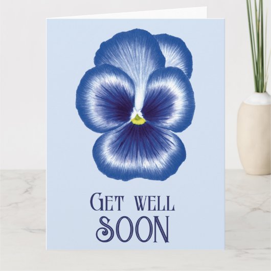 Niedlich Blue Blumen Watercolor Pansie wird gut Karte (Vorderseite)