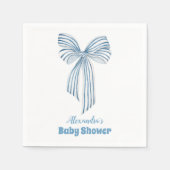 Niedlich Blue Bow Ribbon Baby Boy Dusche Serviette (Vorderseite)