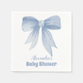 Niedlich Blue Bow Ribbon Baby Boy Dusche Serviette (Vorderseite)