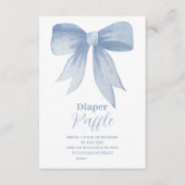 Niedlich Blue Bow Ribbon Baby Boy Raffle Diapper Begleitkarte (Vorderseite)