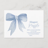 Niedlich Blue Bow Ribbon Baby Boy Raffle Diapper Begleitkarte (Vorderseite)