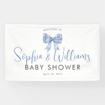 Niedlich Blue Bow Ribbon Boy Baby Dusche Willkomme