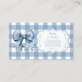 Niedlich Blue Bow Ribbon Gingham Books for Baby Begleitkarte (Vorderseite)