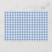 Niedlich Blue Bow Ribbon Gingham Raffle Diapper Begleitkarte (Rückseite)